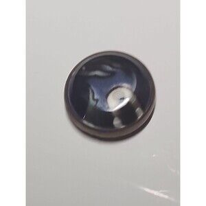 Antique Metal Button w/ Glass Center – Under Glass Design Vintage Collectible